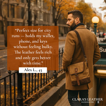 William - Small Canvas Leather Sling Bag | Last day 80% off!