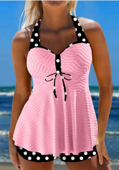 Ana – White Tankini with Polka Dots | Last Day 80% Off!