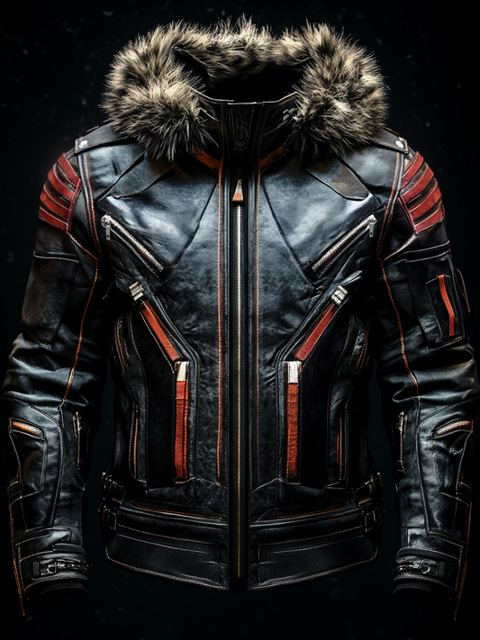 Stylish Fur Collar Leather Coat 8a46 | Last day 80% off!