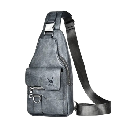Thomas - Vertical Leather Sling Bag with Secure Flap & Zips | Last day 80% off!