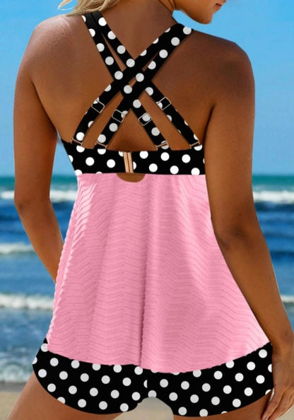 Ana – White Tankini with Polka Dots | Last Day 80% Off!