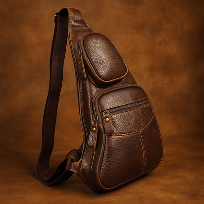 Zachary - Men’s Vintage Leather Sling Bag | Last day 80% off!