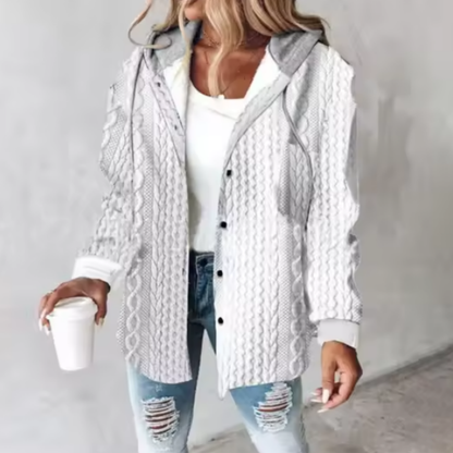 Vicky Women's Winter Plaid Hooded Button Cardigan Jacket | Last day 80% off!