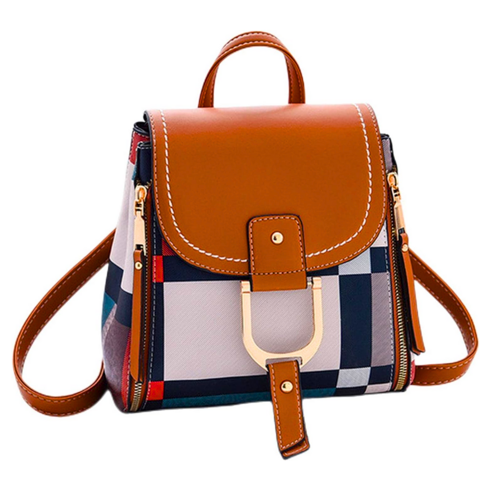 Women's Plaid Mini Backpack – PU Leather Crossbody Shoulder Bag | Last day 80% off!