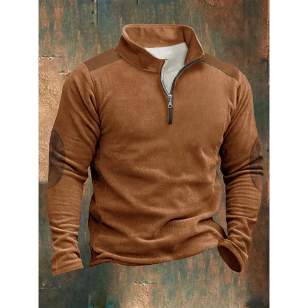 Western Style Printed Stand Collar Zipper Men's Sweatshirt | Last day 80% off!