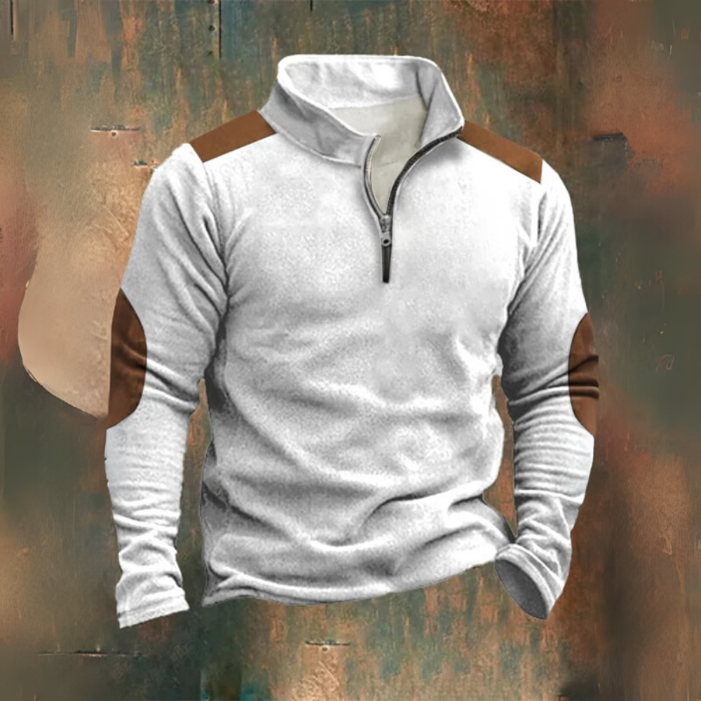 Western Style Printed Stand Collar Zipper Men's Sweatshirt | Last day 80% off!