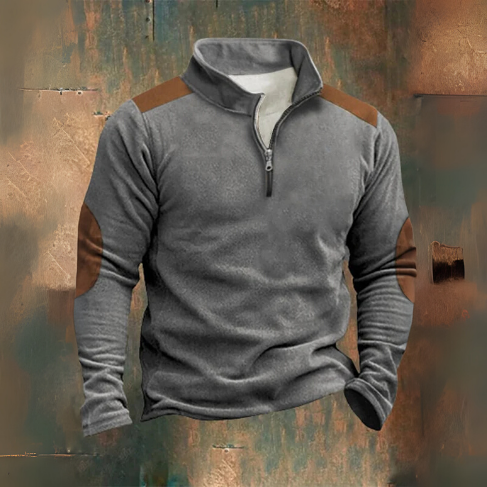 Western Style Printed Stand Collar Zipper Men's Sweatshirt | Last day 80% off!