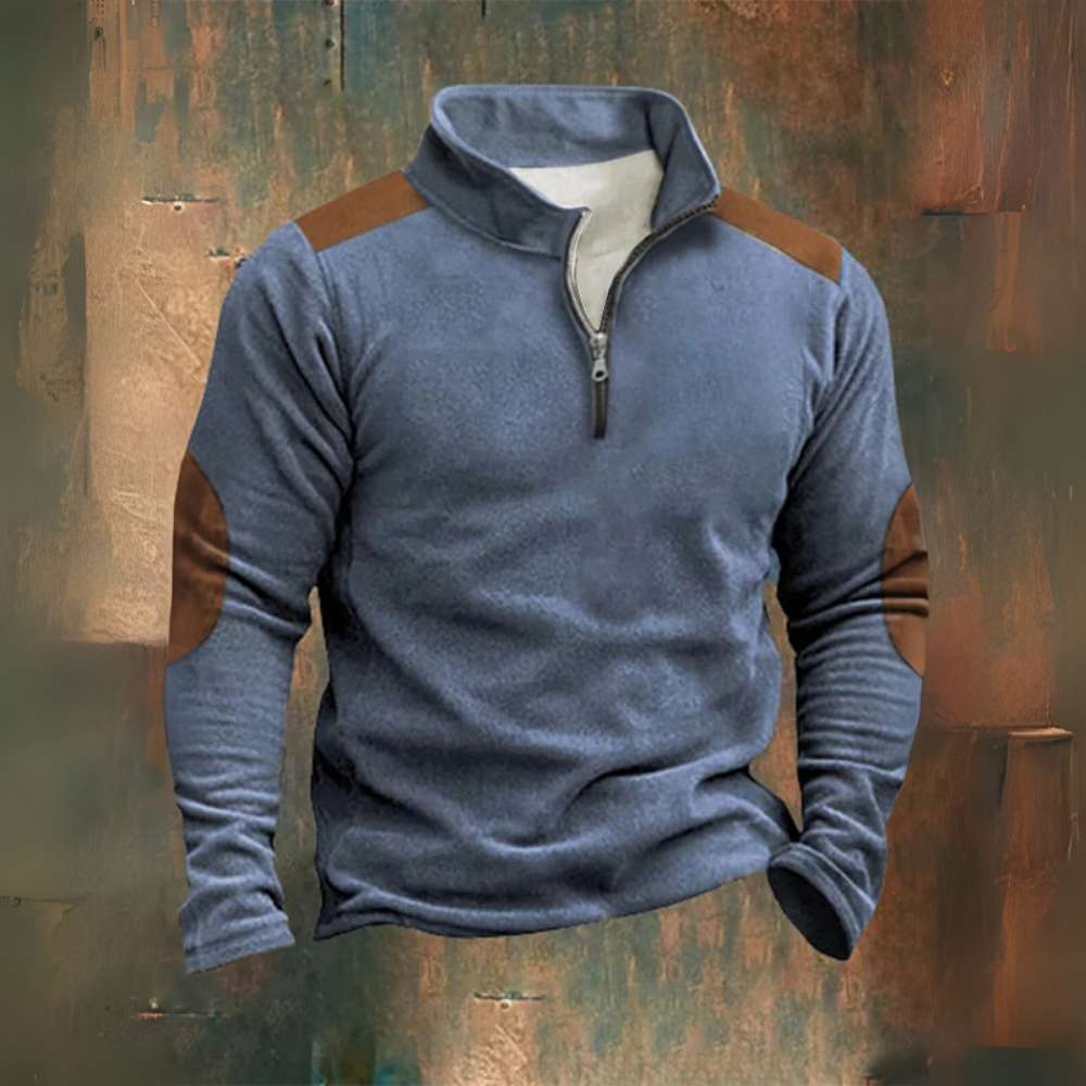 Western Style Printed Stand Collar Zipper Men's Sweatshirt | Last day 80% off!