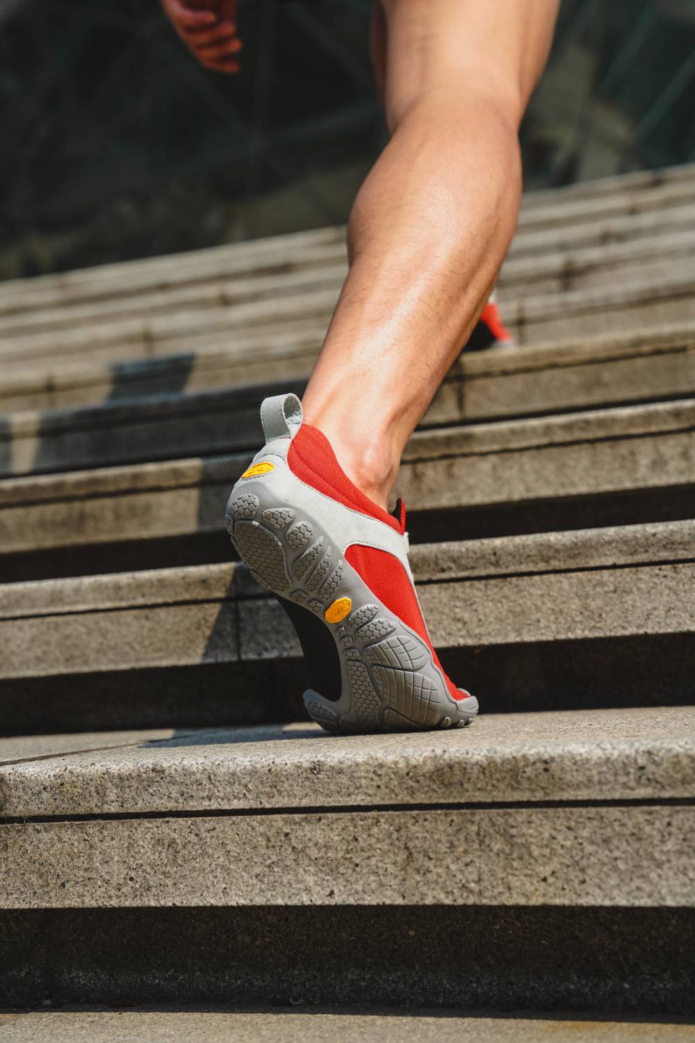 V-Run Retro Men's Barefoot Running Footwear -Red/Black/Grey