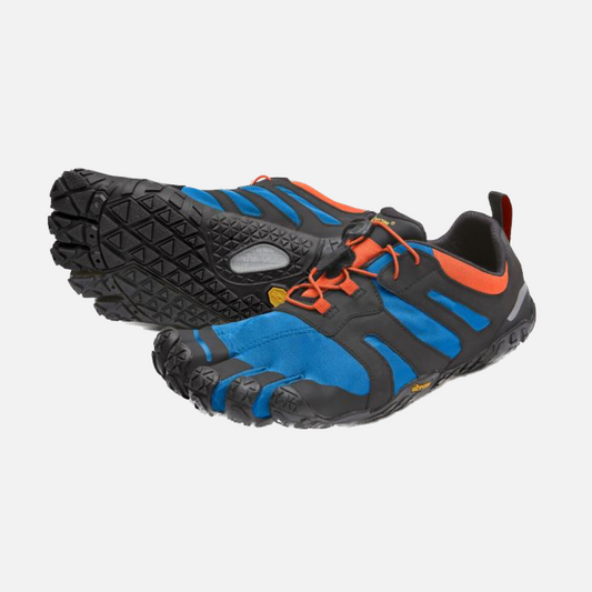 V-Trail 2.0 Mens Barefoot Trail Running Shoe - Blue/Orange