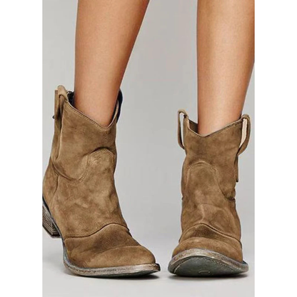 Morwenna - Ridge Suede Western Boots | Last Day 80% Off!