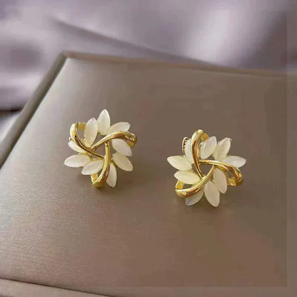 Sonja Luxe Earrings of White Opal | Last Day 80% Off!