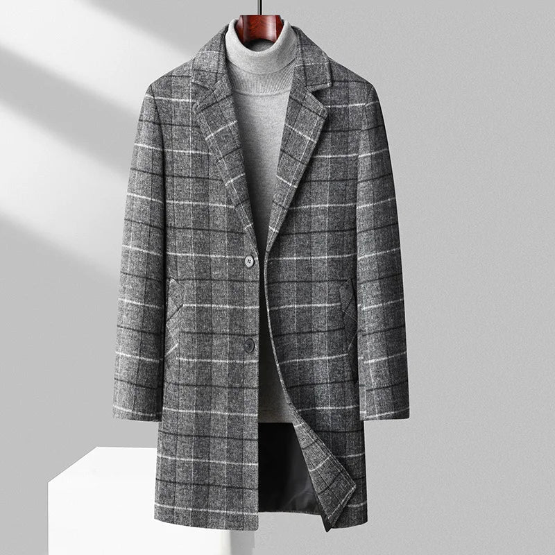 Brushed Wool Plaid Overcoat | Last day 80% off!