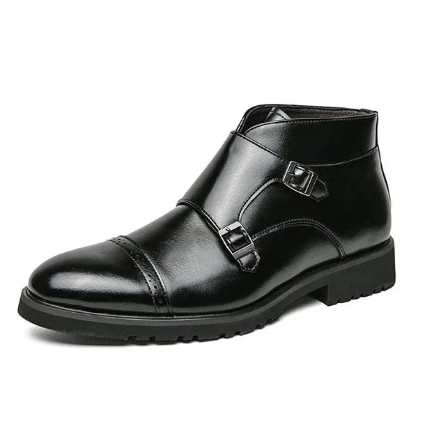 Parker | Double Buckle Synthetic Leather Boots | Last Day 80% Off!