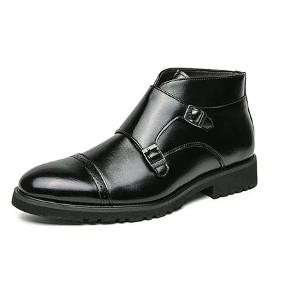 Parker | Double Buckle Synthetic Leather Boots | Last Day 80% Off!