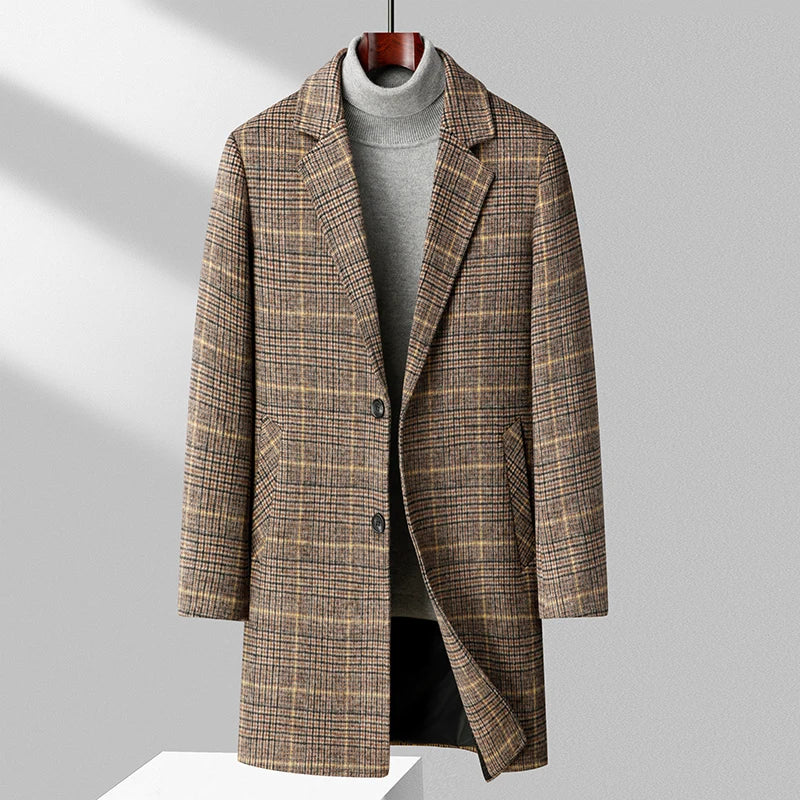 Brushed Wool Plaid Overcoat | Last day 80% off!