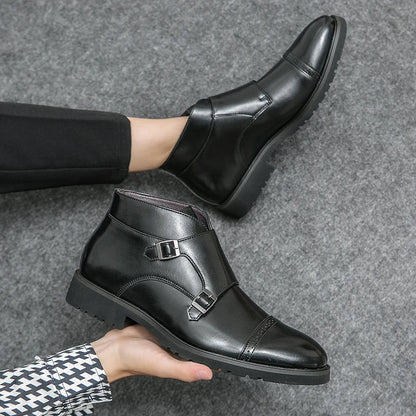 Parker | Double Buckle Synthetic Leather Boots | Last Day 80% Off!