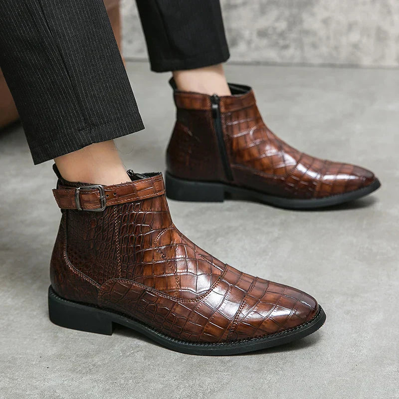 Dylan | Synthetic Leather Ankle Boots with Buckle | Last Day 80% Off!