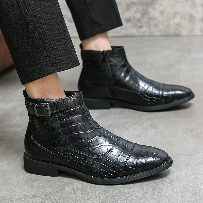 Dylan | Synthetic Leather Ankle Boots with Buckle | Last Day 80% Off!