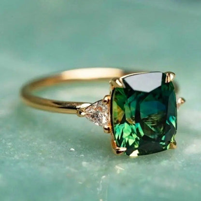 Elegant Square Emerald Ring | Last day 80% off!