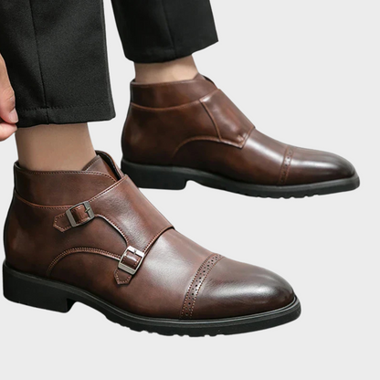 Parker | Double Buckle Synthetic Leather Boots | Last Day 80% Off!