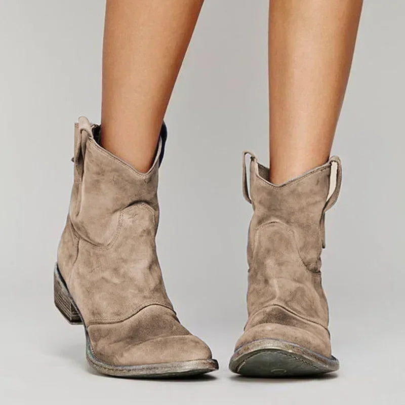 Morwenna - Ridge Suede Western Boots | Last Day 80% Off!