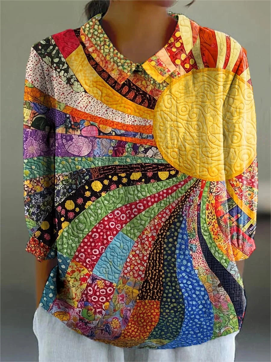 Colorful Warm Sunshine & Sea of Flowers Print Buttoned Cardigan Sweater | Last day 80% off!
