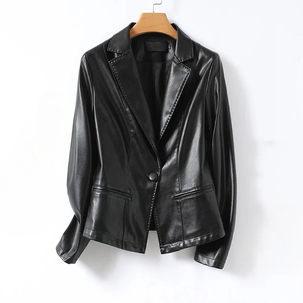 Vera Lambskin Leather Blazer | Last day 80% off!