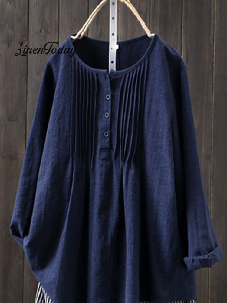 Women's Retro Cotton And Linen Casual Shirt | Last day 80% off!