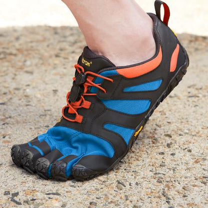 V-Trail 2.0 Mens Barefoot Trail Running Shoe - Blue/Orange