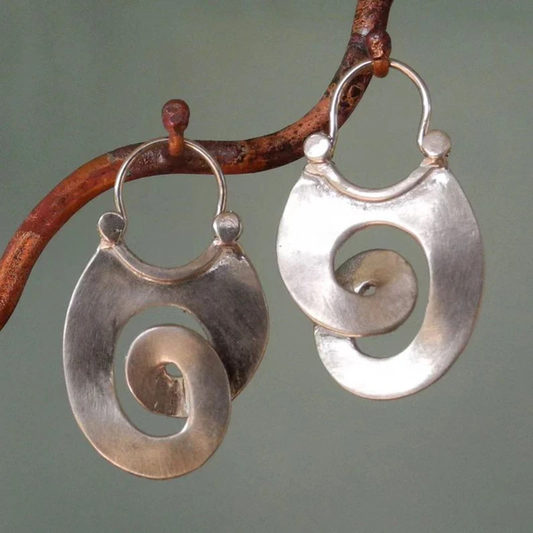 Vintage Irregular Form Silver Earrings | Last day 80% off!