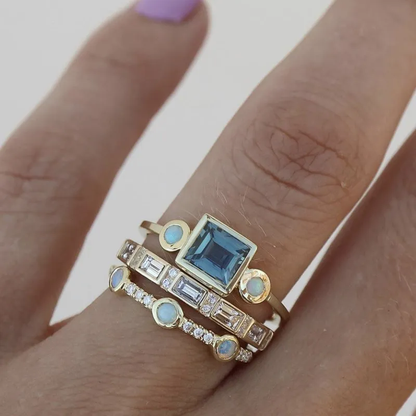 Vintage Blue Crystal Ring Set | Last day 80% off!