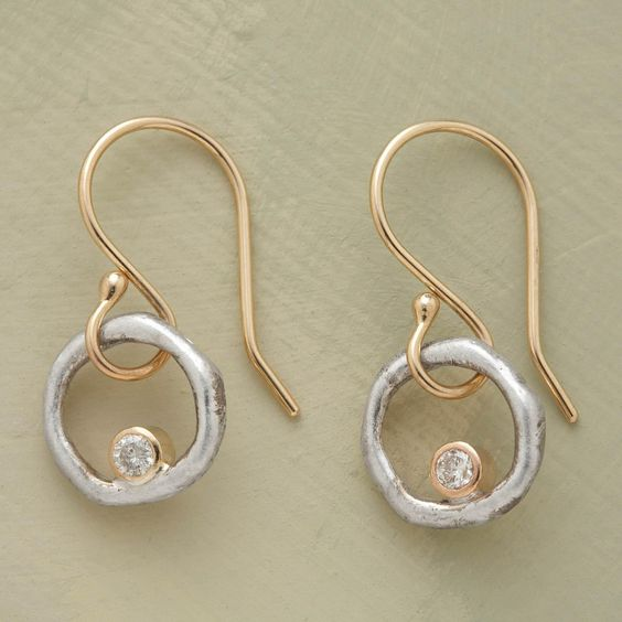 Vintage Gold & Silver Zirconia Earrings | Last day 80% off!