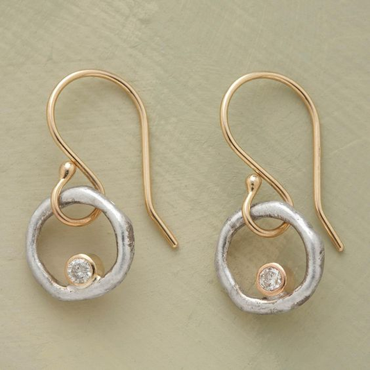 Vintage Gold & Silver Zirconia Earrings | Last day 80% off!