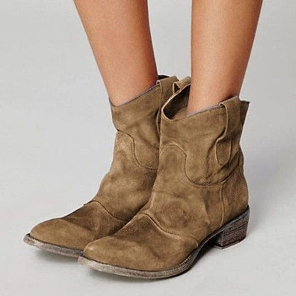 Morwenna - Ridge Suede Western Boots | Last Day 80% Off!