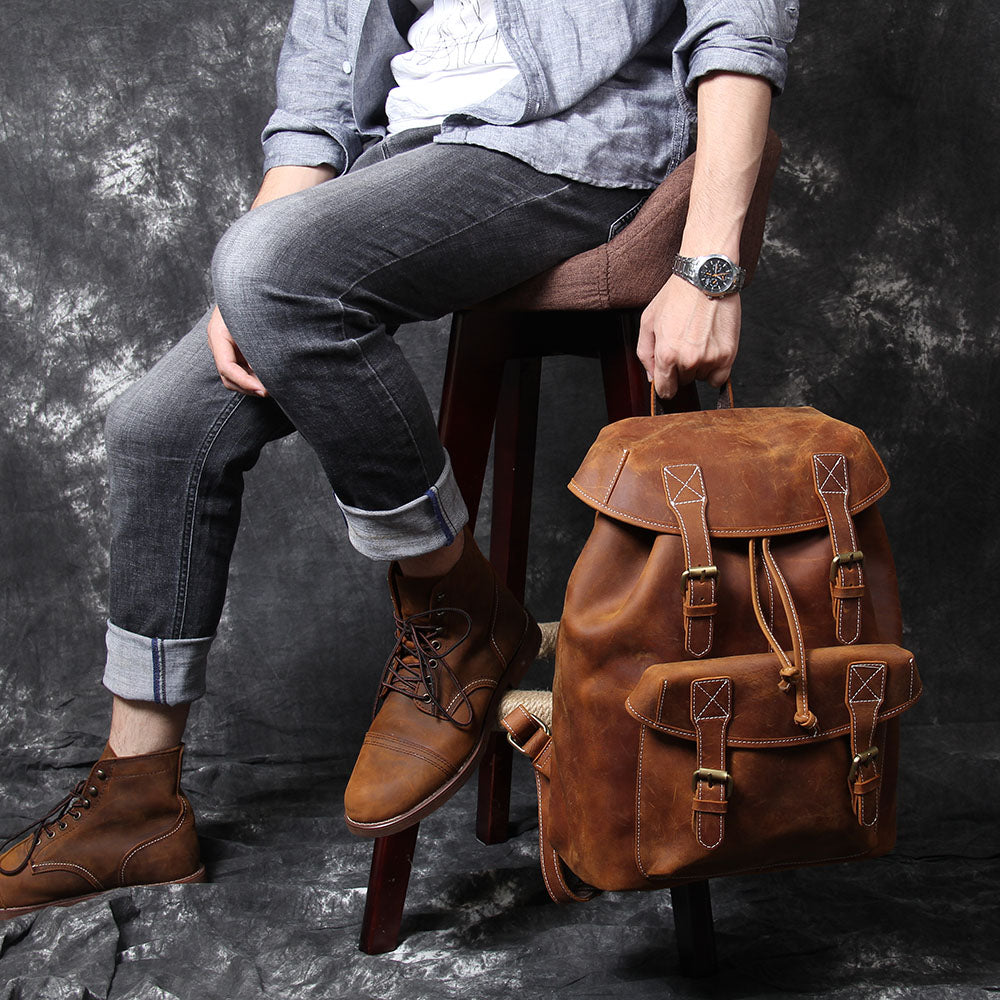 Jeffrey - Durable Classic Leather Knapsack | Last day 80% off!