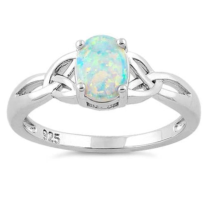 Sterling Silver White Lab-Opal Ring | Last day 80% off!