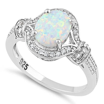 Sterling Silver White Lab-Opal CZ Ring | Last day 80% off!