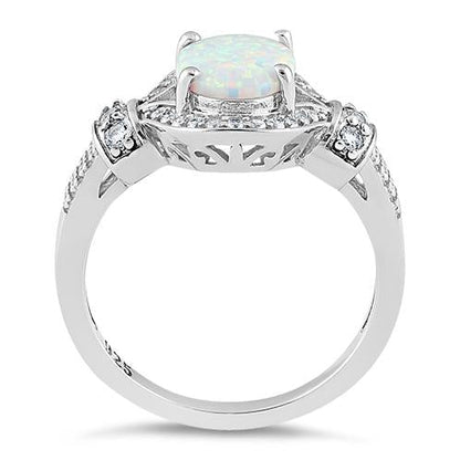 Sterling Silver White Lab-Opal CZ Ring | Last day 80% off!