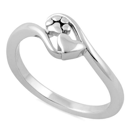 Sterling Silver Paw & Heart Ring | Last day 80% off!