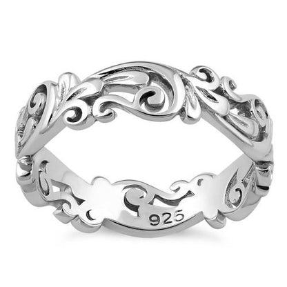 Sterling Silver Vines Band Ring | Last day 80% off!
