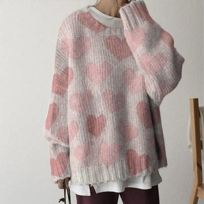 Sweet Pink Round Neck Sweater | Last day 80% off!