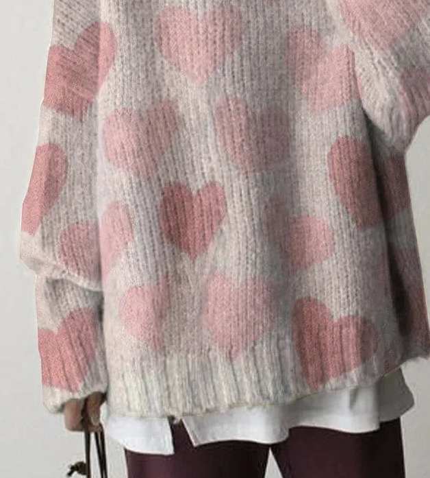 Sweet Pink Round Neck Sweater | Last day 80% off!